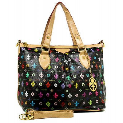 Fleur de Lis Monogram Tote Bags - Brown -BG-5V510MT